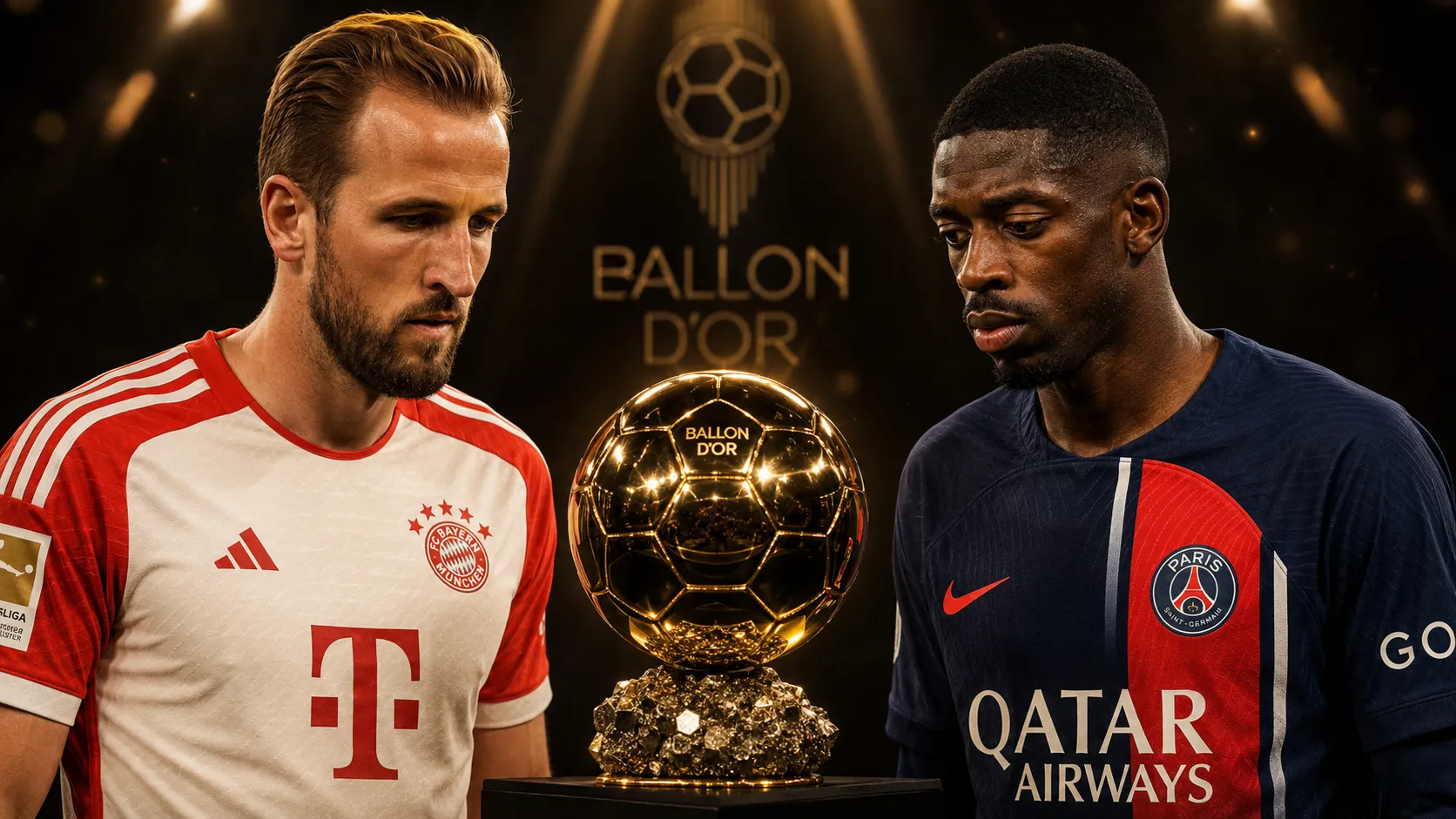 Ballon d'Or 2026 prediction market analysis showing Kane vs Dembele pricing gap after UCL final, Vitinha underpricing at 10 percent, World Cup scenarios for France England Portugal Spain, and how the market reprices after major results