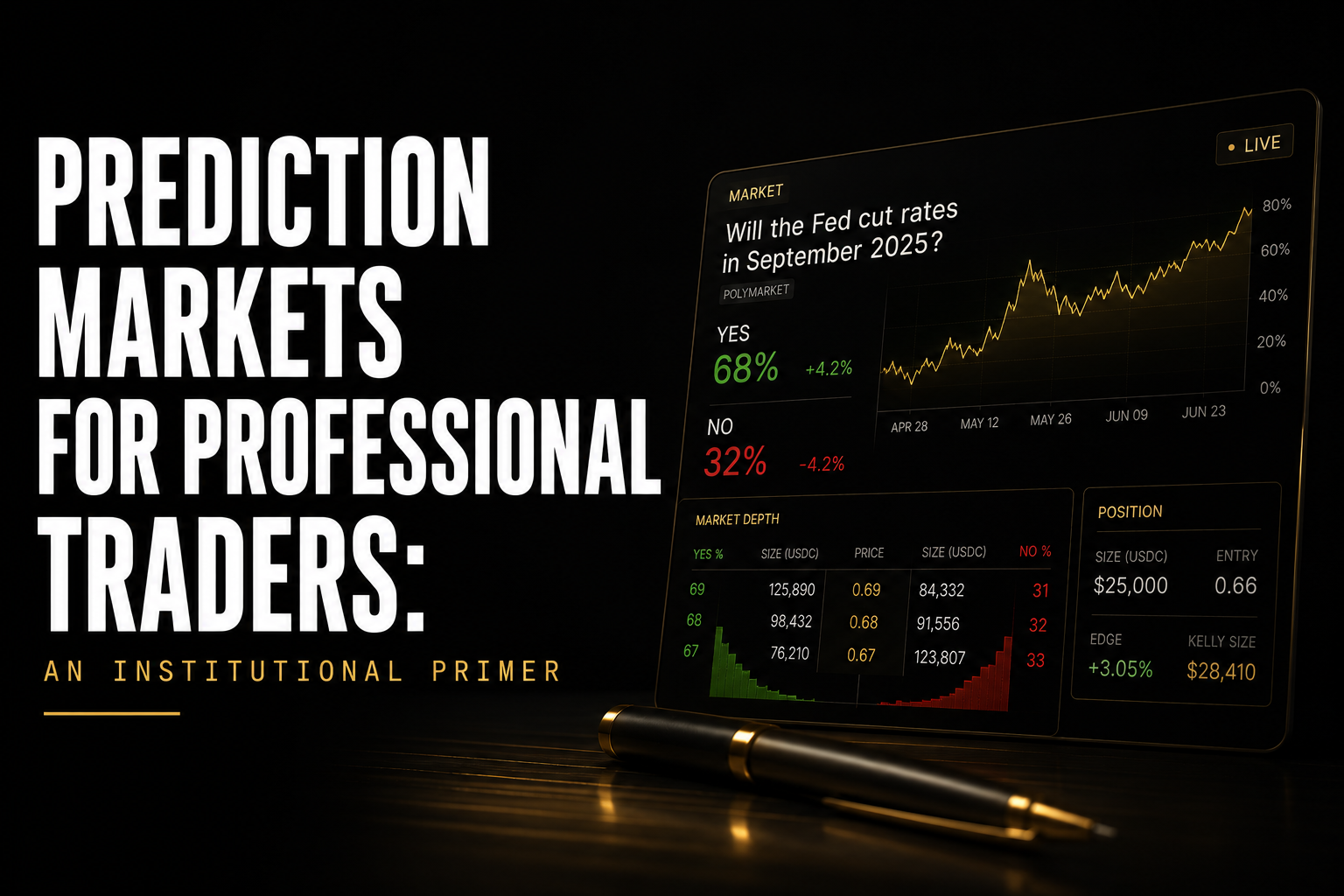Professional prediction market trading setup showing institutional infrastructure requirements for serious traders on Polymarket