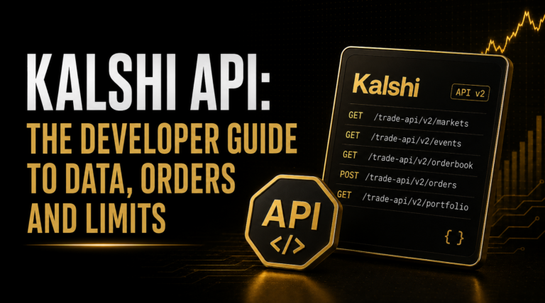 Kalshi API developer guide showing authentication, market data endpoints and rate limit tiers