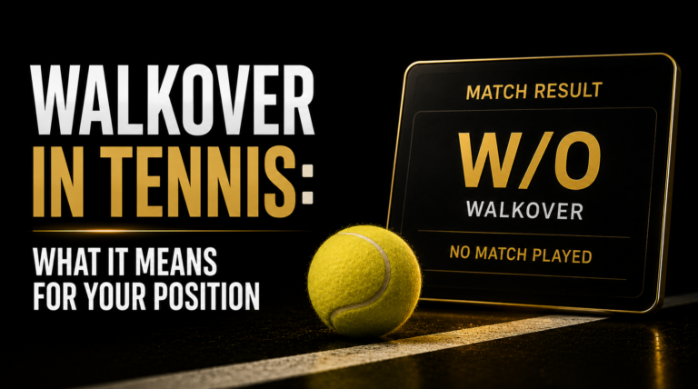 Tennis walkover definition showing what happens to match winner and prop market positions